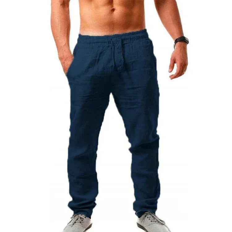 Pantalón Baggy Hombre Algodón y Lino — Cómodo y Transpirable