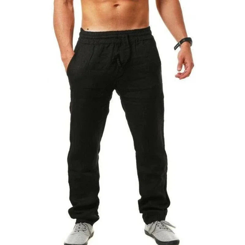 Pantalón Baggy Hombre Algodón y Lino — Cómodo y Transpirable