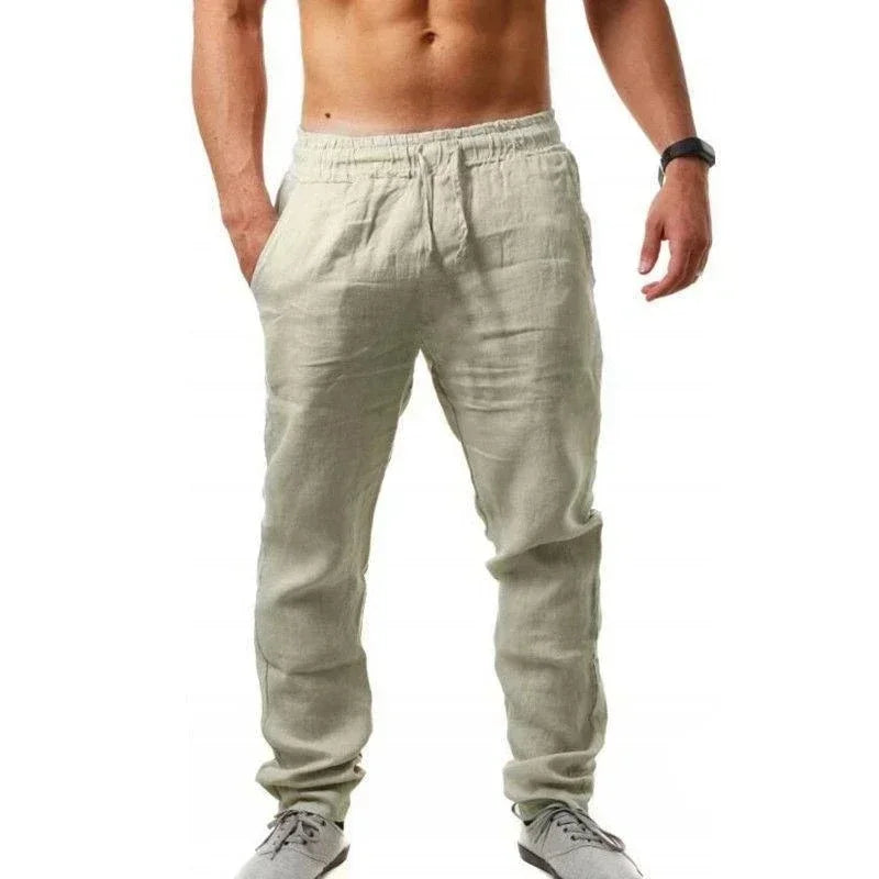 Pantalón Baggy Hombre Algodón y Lino — Cómodo y Transpirable