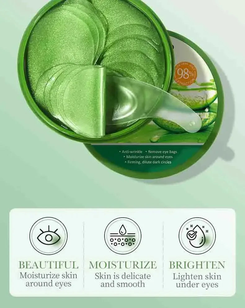 Parches de Ojos Aloe Vera y Colágeno — 60 unidades