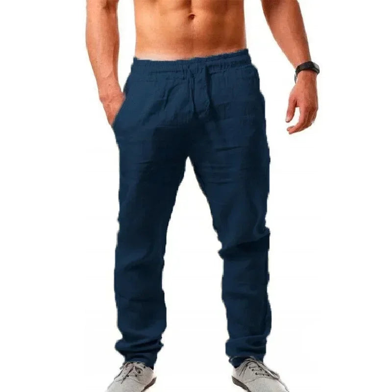 Pantalón Baggy Hombre Algodón y Lino — Cómodo y Transpirable