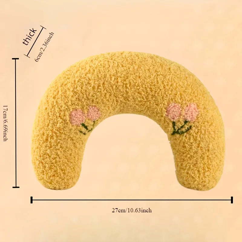 Almohada en U para Mascotas — Soporte Cervical Suave y Lavable