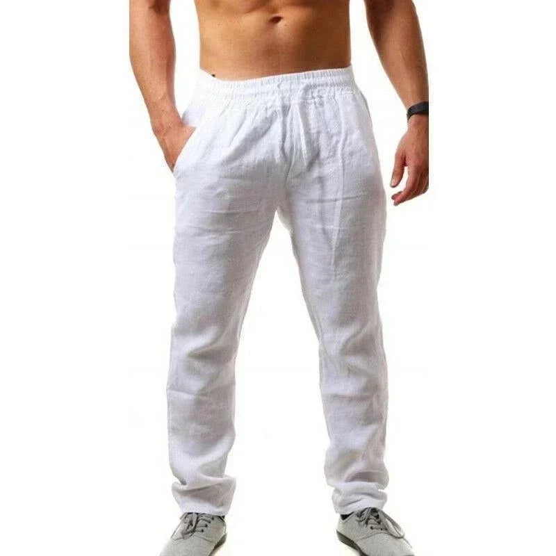 Pantalón Baggy Hombre Algodón y Lino — Cómodo y Transpirable