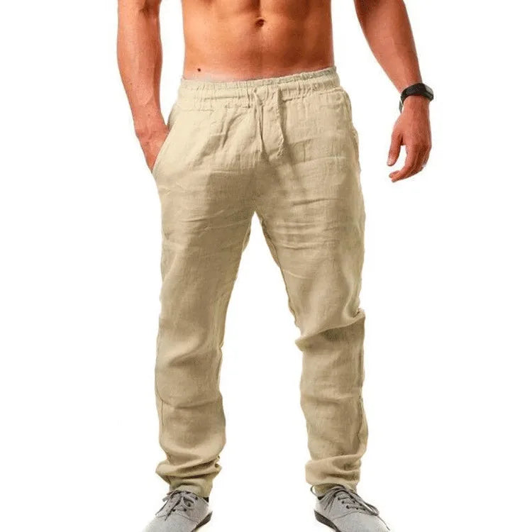 Pantalón Baggy Hombre Algodón y Lino — Cómodo y Transpirable