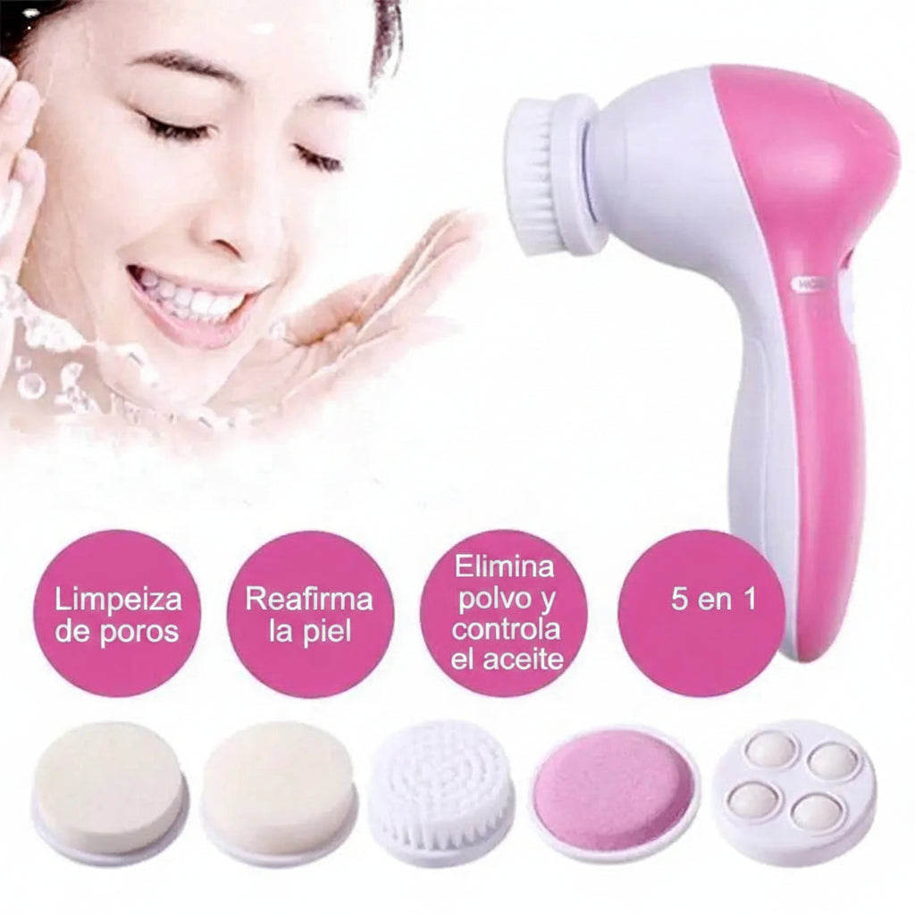 Limpiador Facial Eléctrico 5 en 1 — Limpieza Profunda, Puntos Negros y Masaje Facial