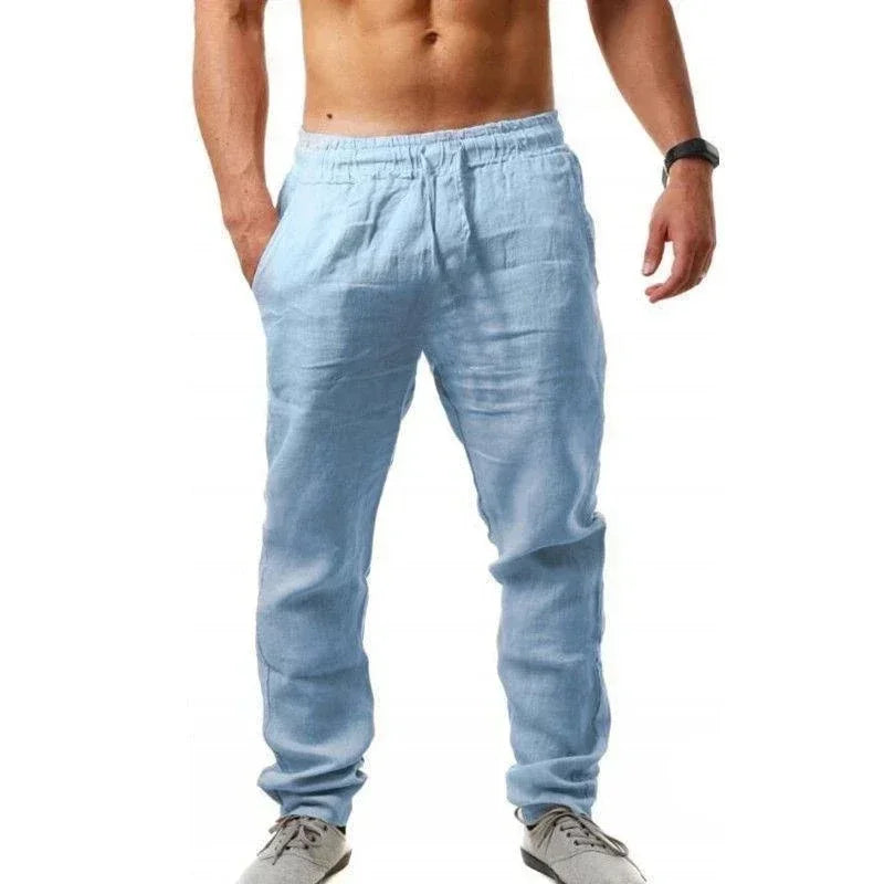 Pantalón Baggy Hombre Algodón y Lino — Cómodo y Transpirable