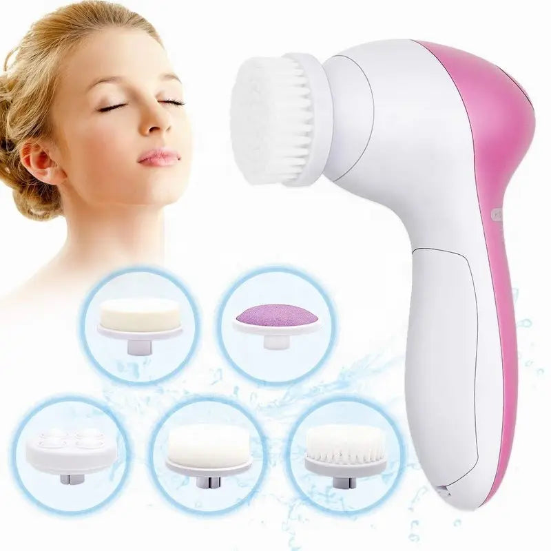 Limpiador Facial Eléctrico 5 en 1 — Limpieza Profunda, Puntos Negros y Masaje Facial