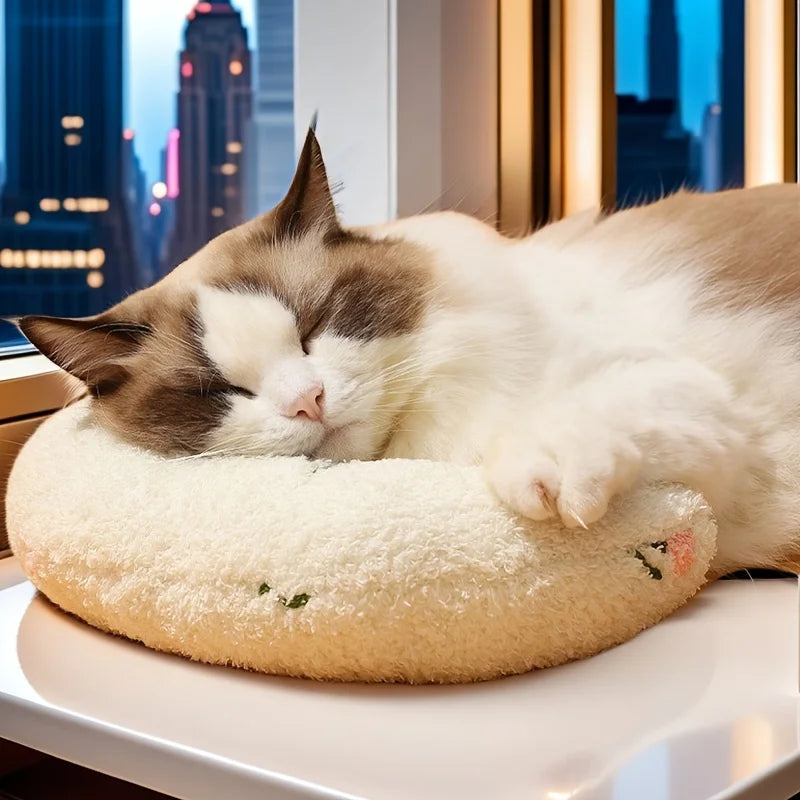 Almohada en U para Mascotas — Soporte Cervical Suave y Lavable