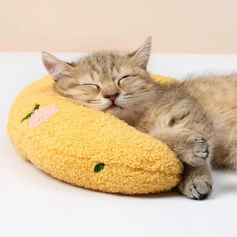 Almohada en U para Mascotas — Soporte Cervical Suave y Lavable