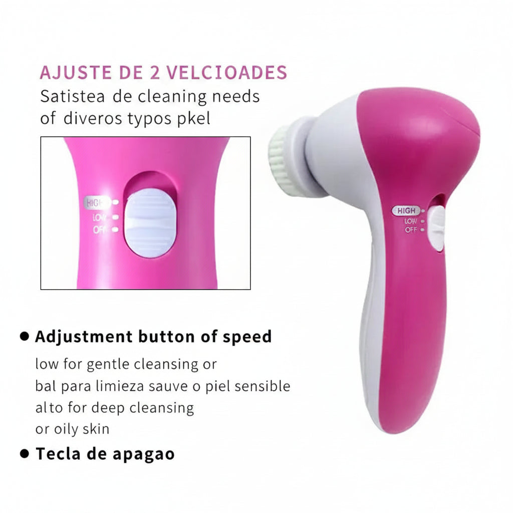 Limpiador Facial Eléctrico 5 en 1 — Limpieza Profunda, Puntos Negros y Masaje Facial