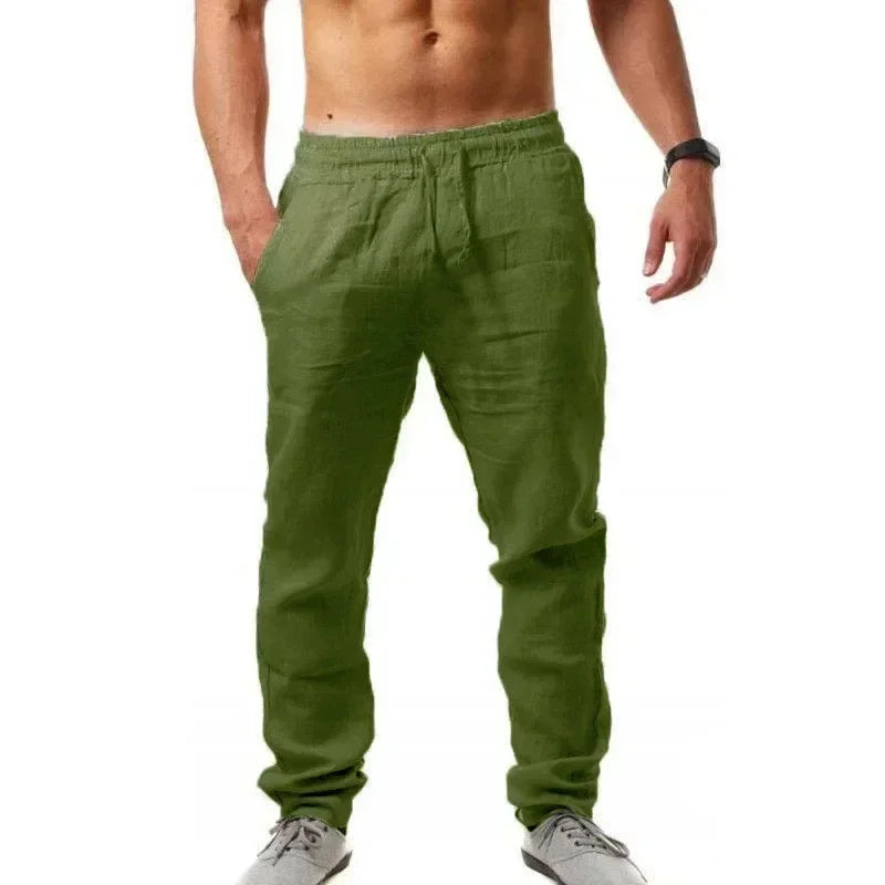 Pantalón Baggy Hombre Algodón y Lino — Cómodo y Transpirable