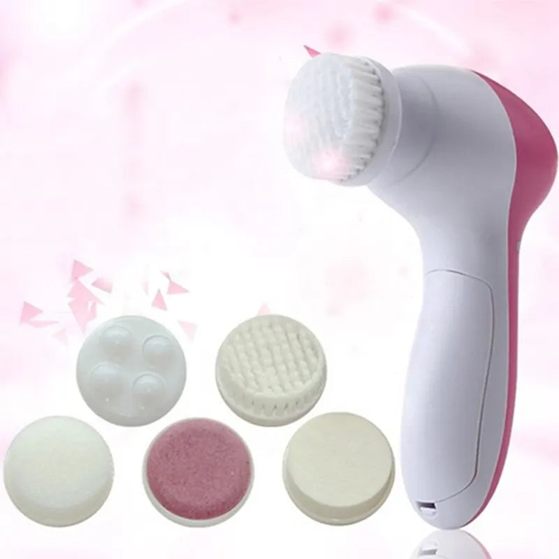 Limpiador Facial Eléctrico 5 en 1 — Limpieza Profunda, Puntos Negros y Masaje Facial