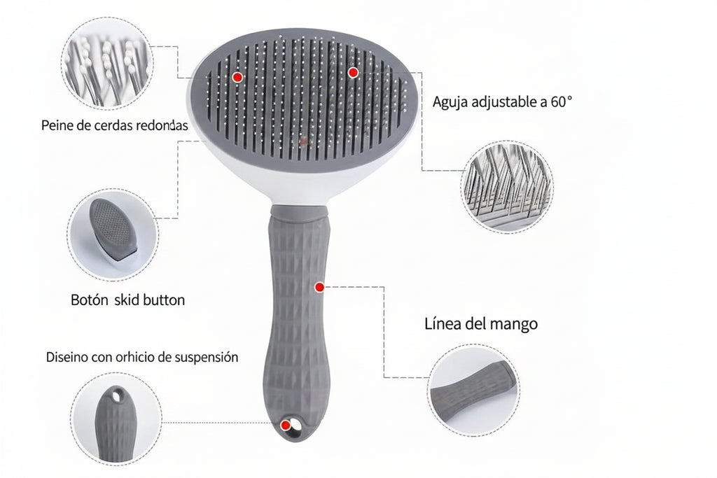 Cepillo Quitapelos Automático para Perros y Gatos — Un Clic, Sin Esfuerzo
