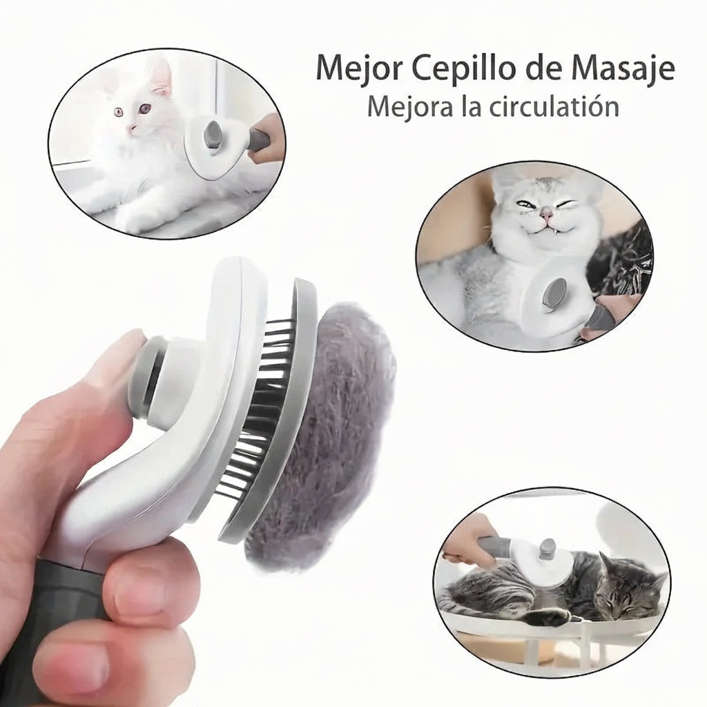 Cepillo Quitapelos Automático para Perros y Gatos — Un Clic, Sin Esfuerzo